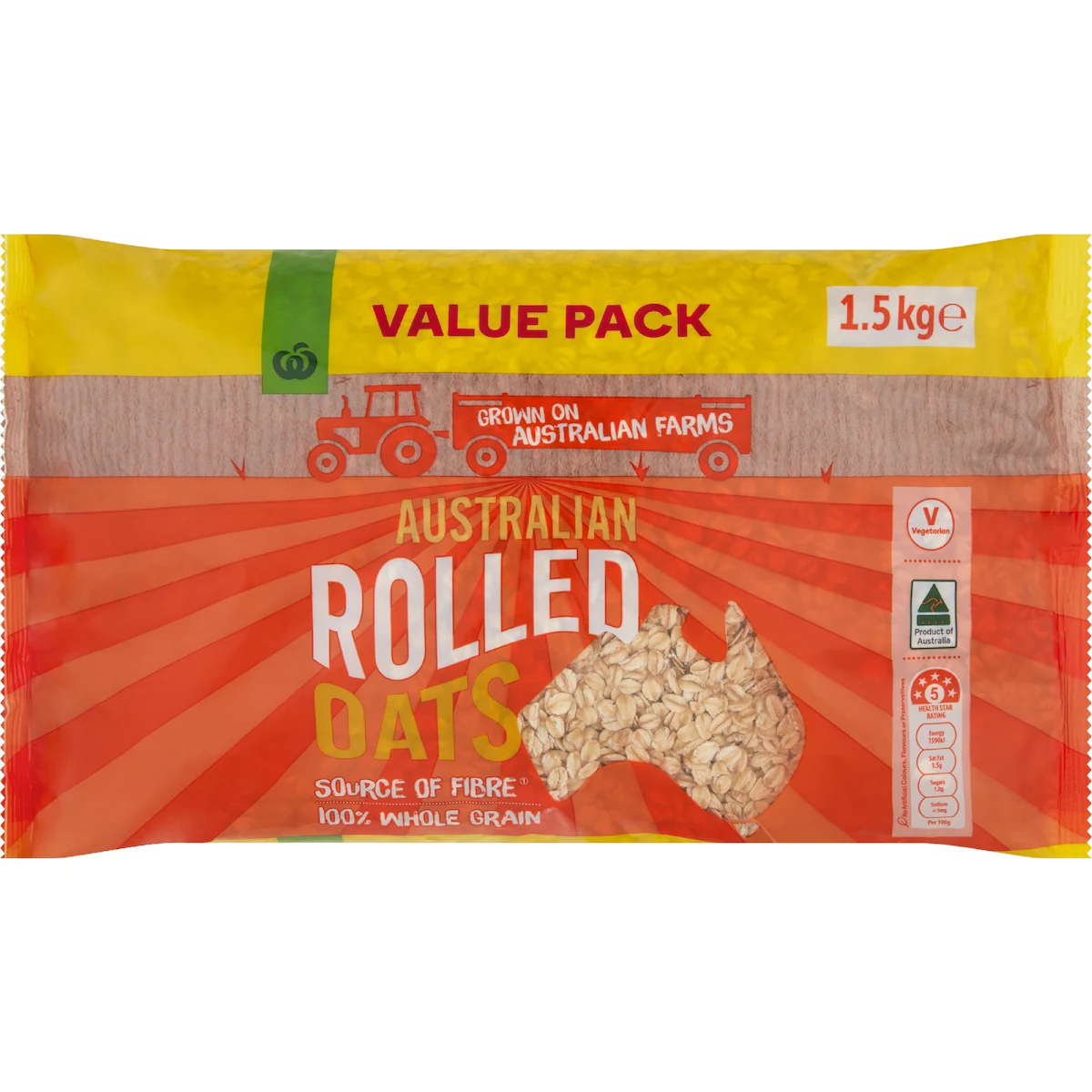 Woolworths Australian Rolled Oats 1.5kg
