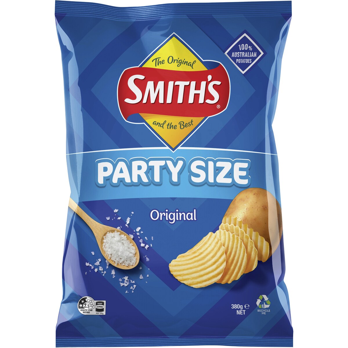 Smith's Crinkle Cut Potato Chips Party Bag Original 380g
