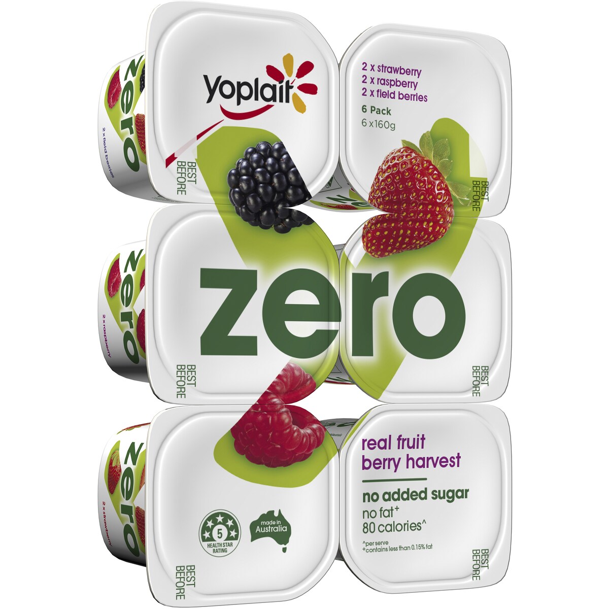 Yoplait Forme Zero Berry Harvest Yoghurts 6 pack