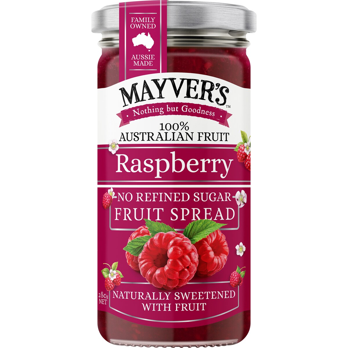 Mayver's Australian Raspberry Fruit Spread 280g